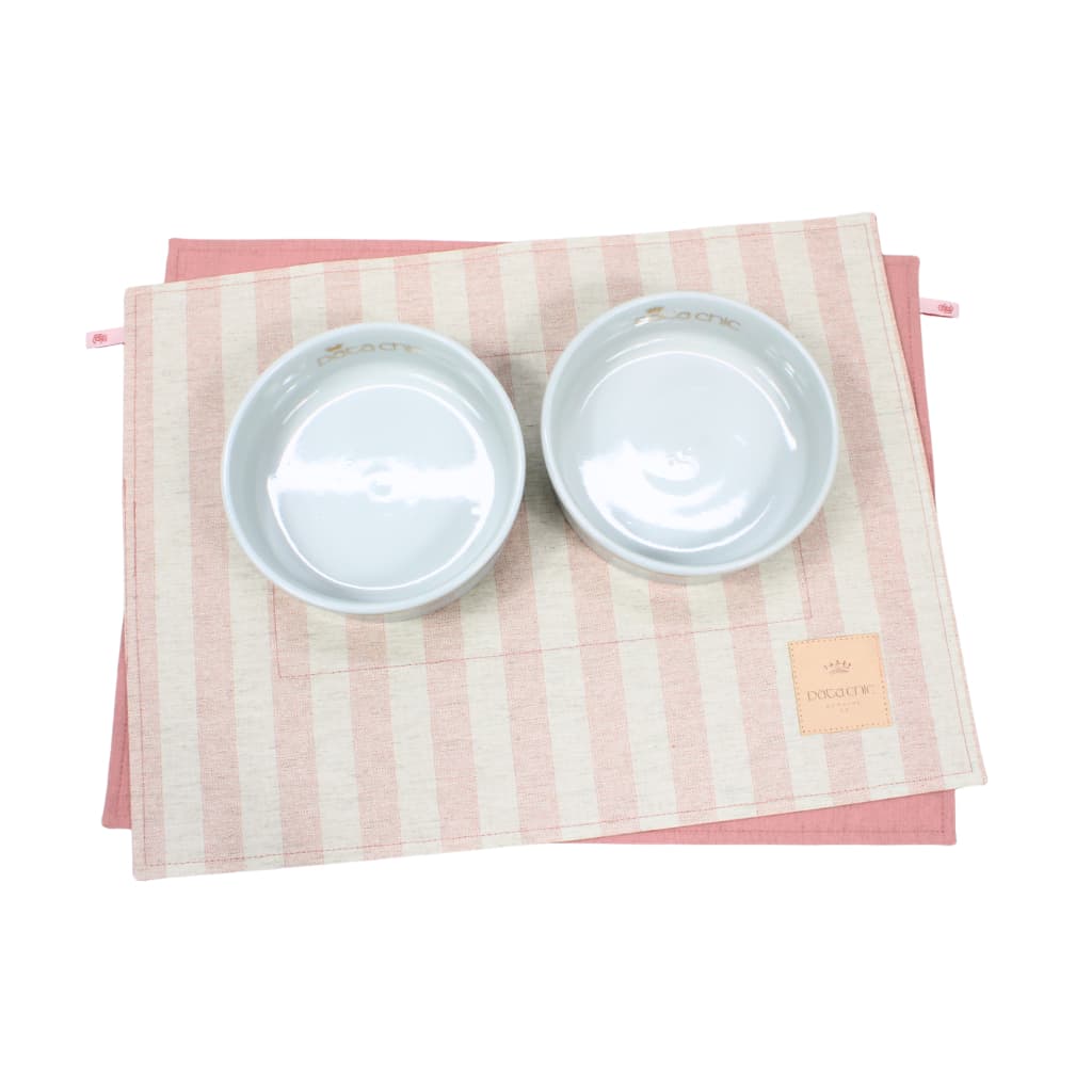 Porta Comedouro Retangular Pet Pata Chic - Linn Listra Rose