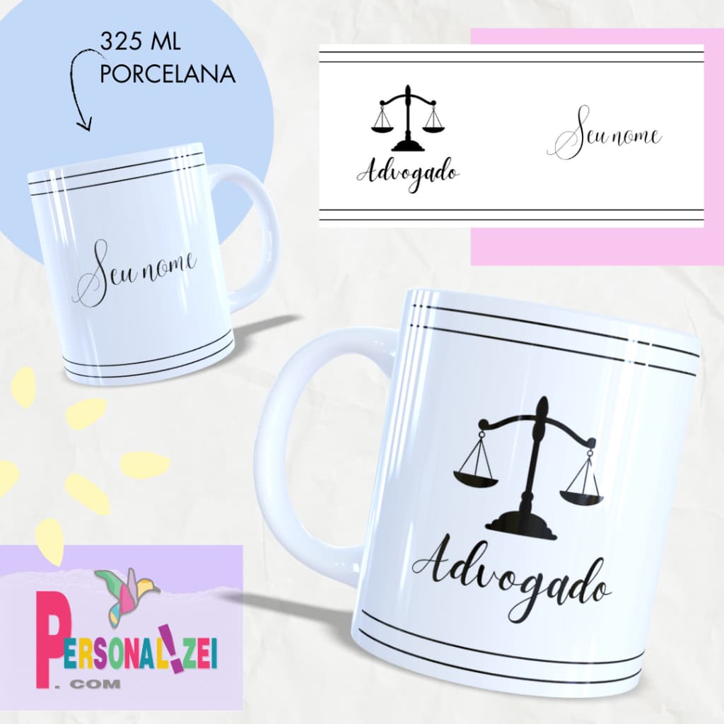 Caneca Personalizada Advogado Xícara Personalizada Advogado Porcelana Caneca Direito Com Nome