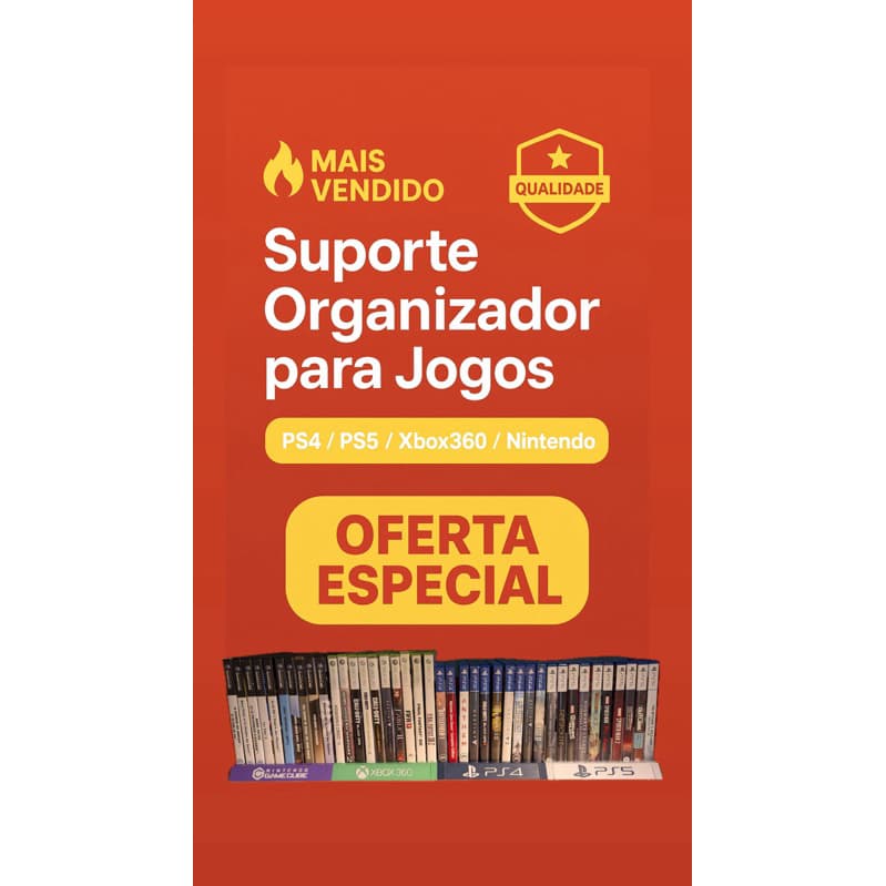 Suporte Organizador (3D) - Para Jogos - Ps4 - Ps5 - Xbox 360 - Nintendo