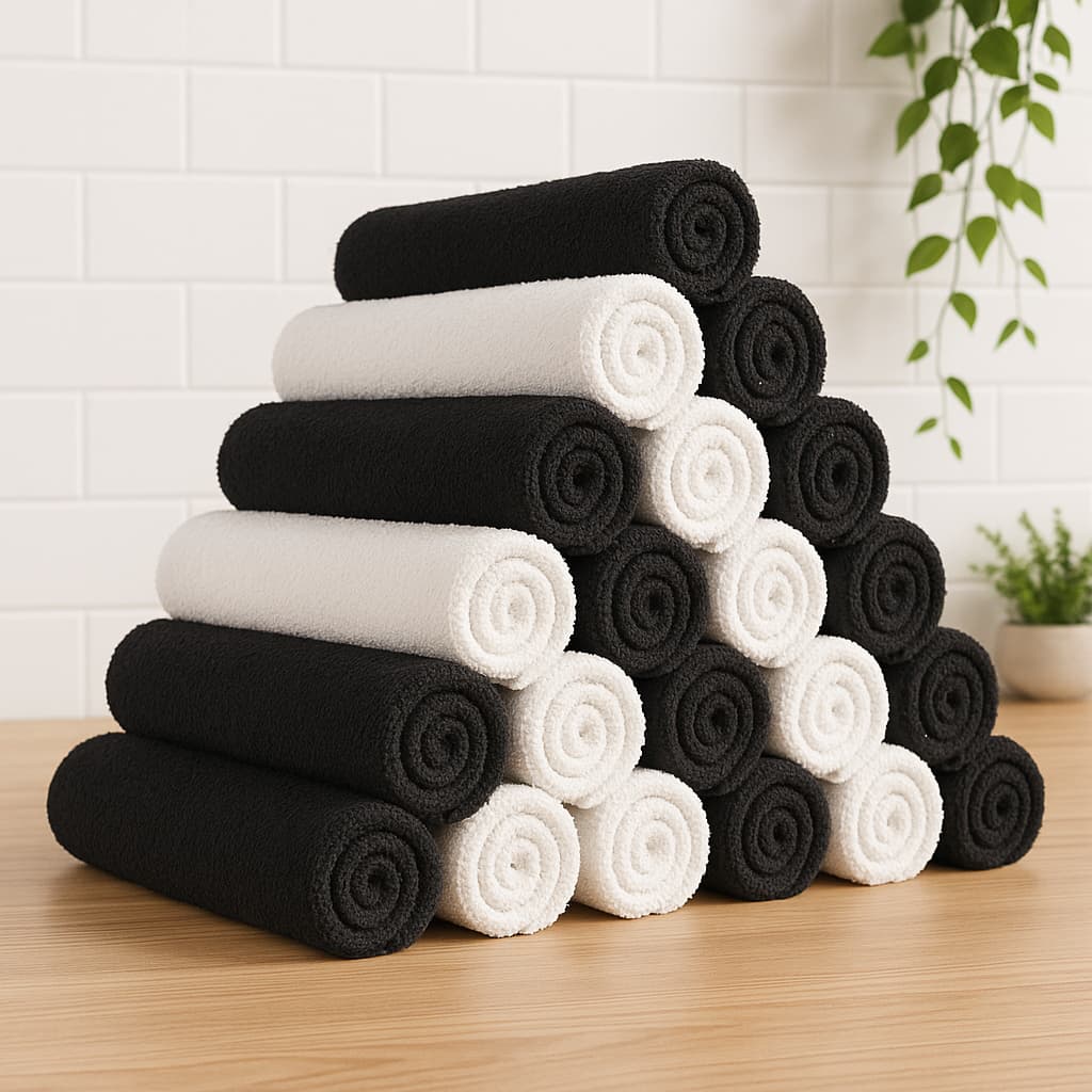 Kit 5pçs Toalha para Salão de Beleza 45x62cm 100% Algodão Coleção Clean