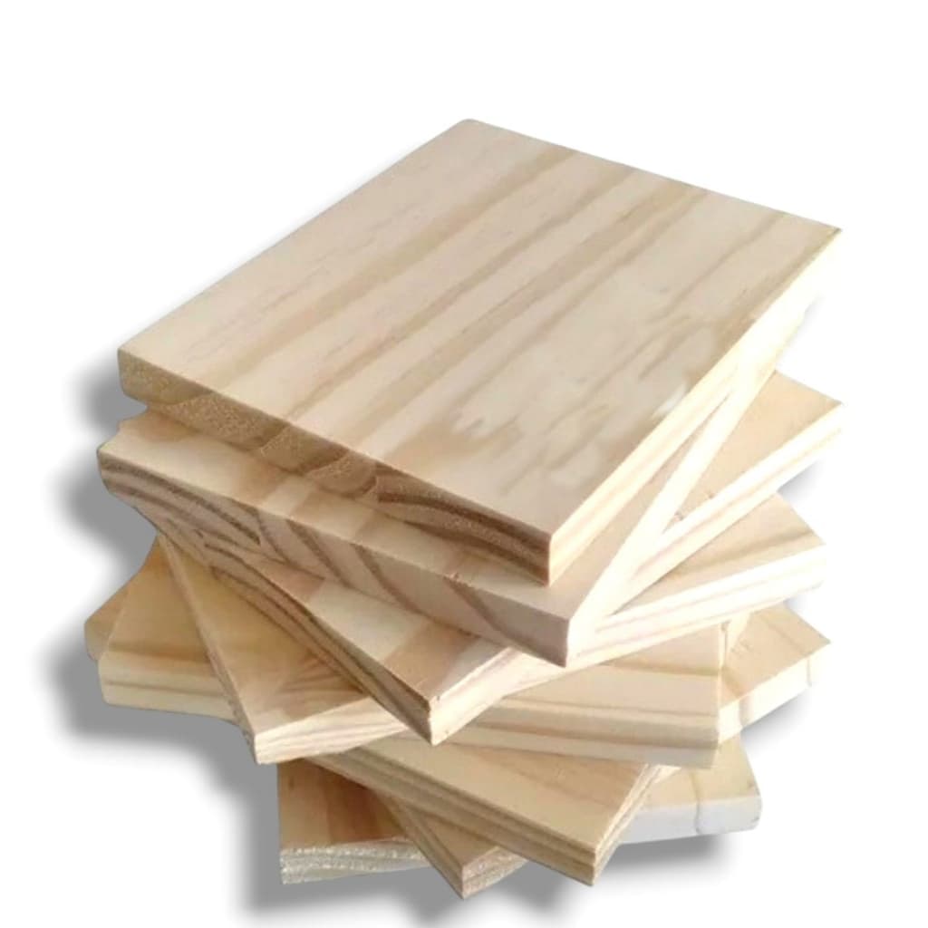 Kit com 5 Madeiras 20x19x2 Artesanato Pinus Nicho Prateleira.