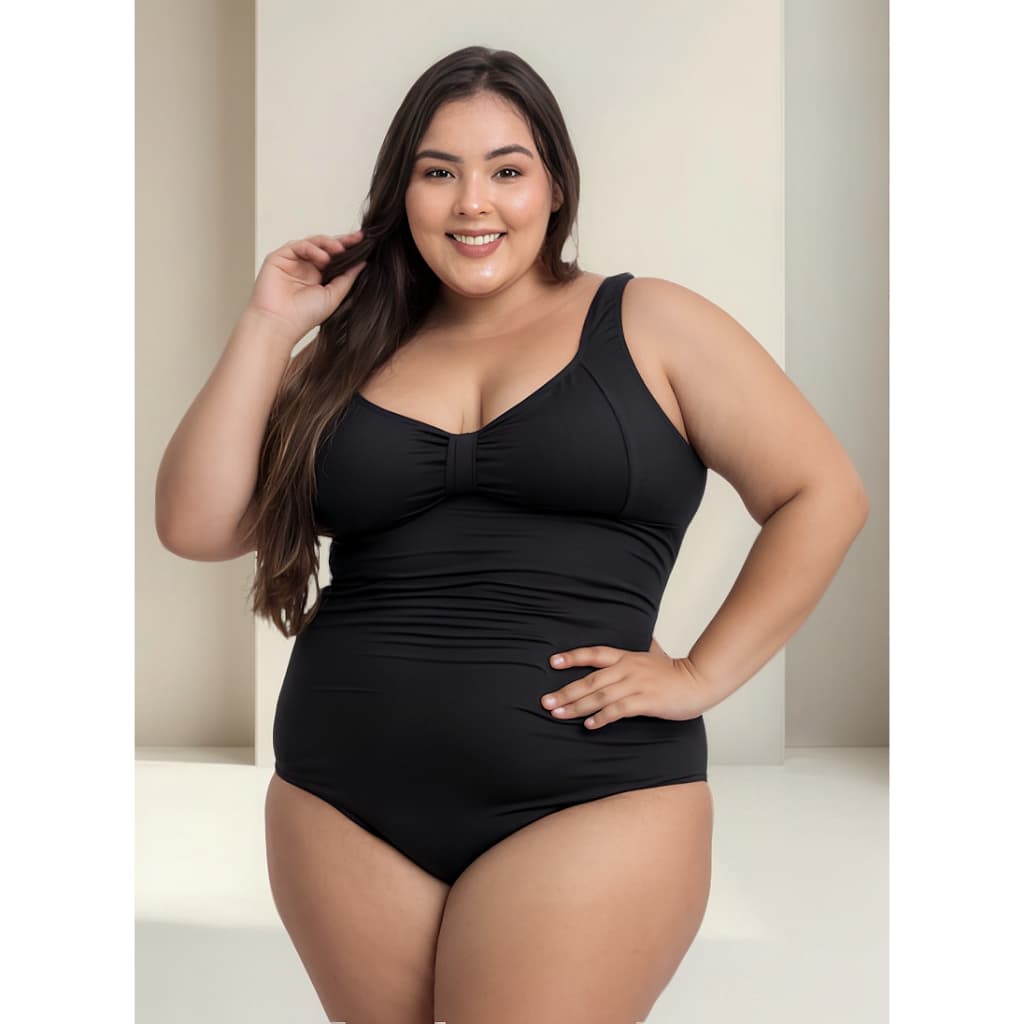 Maio Traje de Banho Alta Sustentação Tradicional Plus Size Hidroginástica E Natação