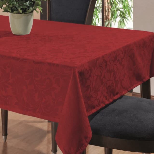 Toalha De Mesa Para Decoração Natal Ano Novo Vários Lugares Vermelha E Branca Tecido Jacquard Acabamento Bainha