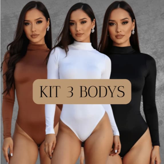 Kit Body Suplex Manga Longa Gola Alta & Forro – Ajuste de altissima qualidade.