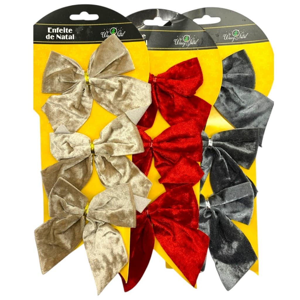 KIT C/3 LAÇOS  NATALINO 11CMx9CM- NTA12055
