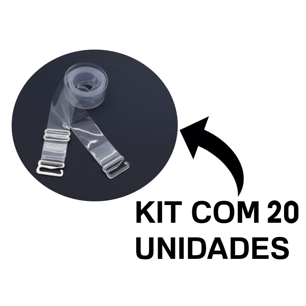 Kit 2 à 20 Alças de Silicone Invisível Para Sutiã Antialérgica Ajustável e Confortável Edumara