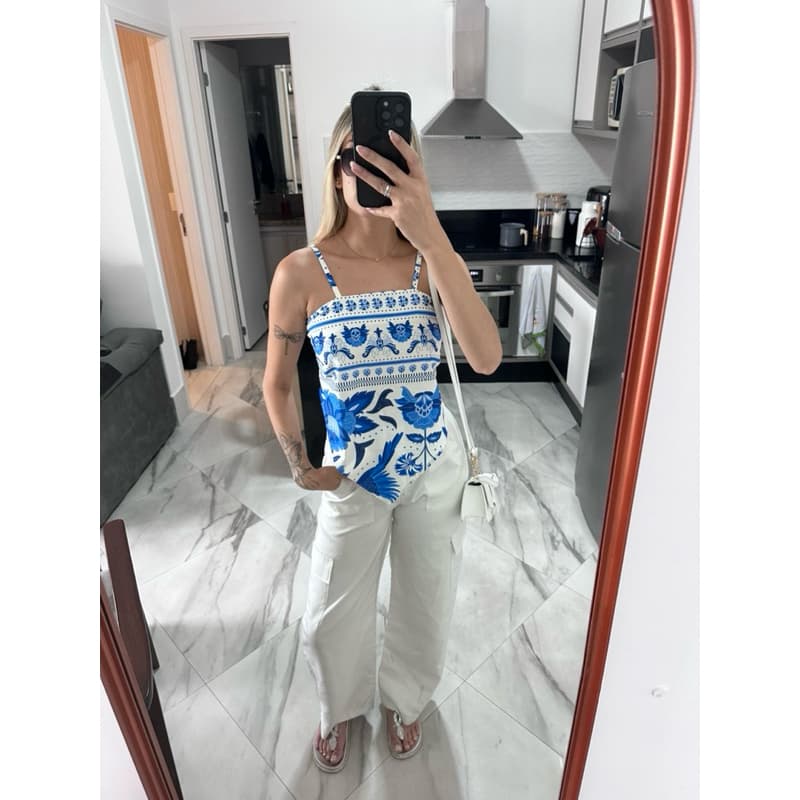 Top Lenço Feminino Estampado | Top Bandana Cropped Frente Única Boho