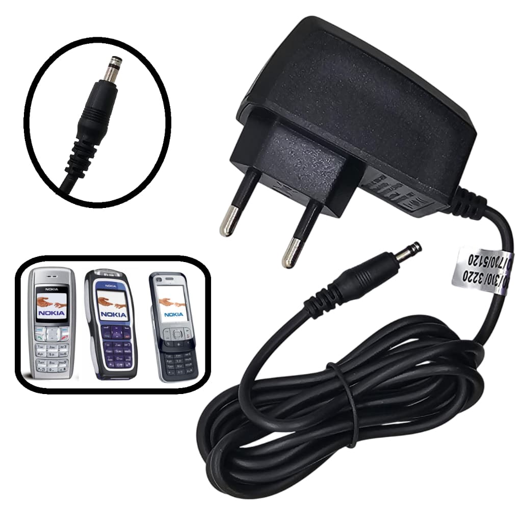 Carregador Para Nokia Antigo 1100 1110 3210 3220 3310 3330 6120 Pino Grosso 3,5mm