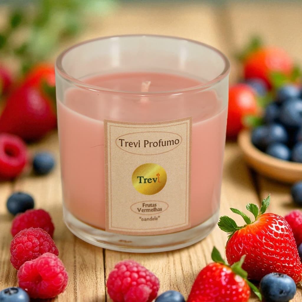 Vela Aromática Frutas Vermelhas – Doçura Vibrante & Encantadora | Trevi Velas - Vela Vegana Perfumada