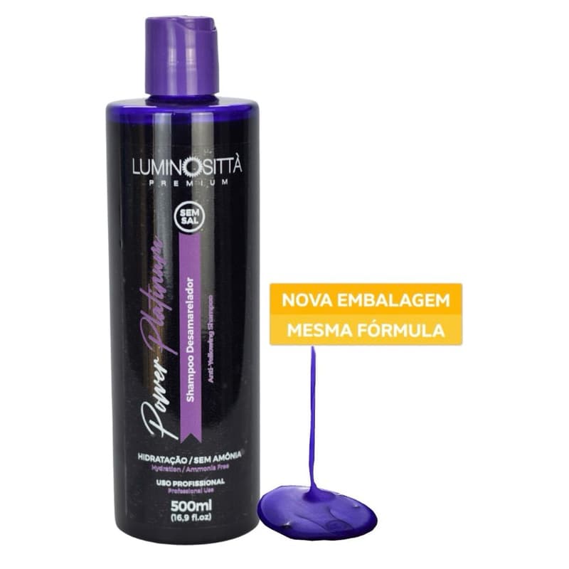 Shampoo Desamarelador Luminositta Lumi Platinum S/amônia 500ml
