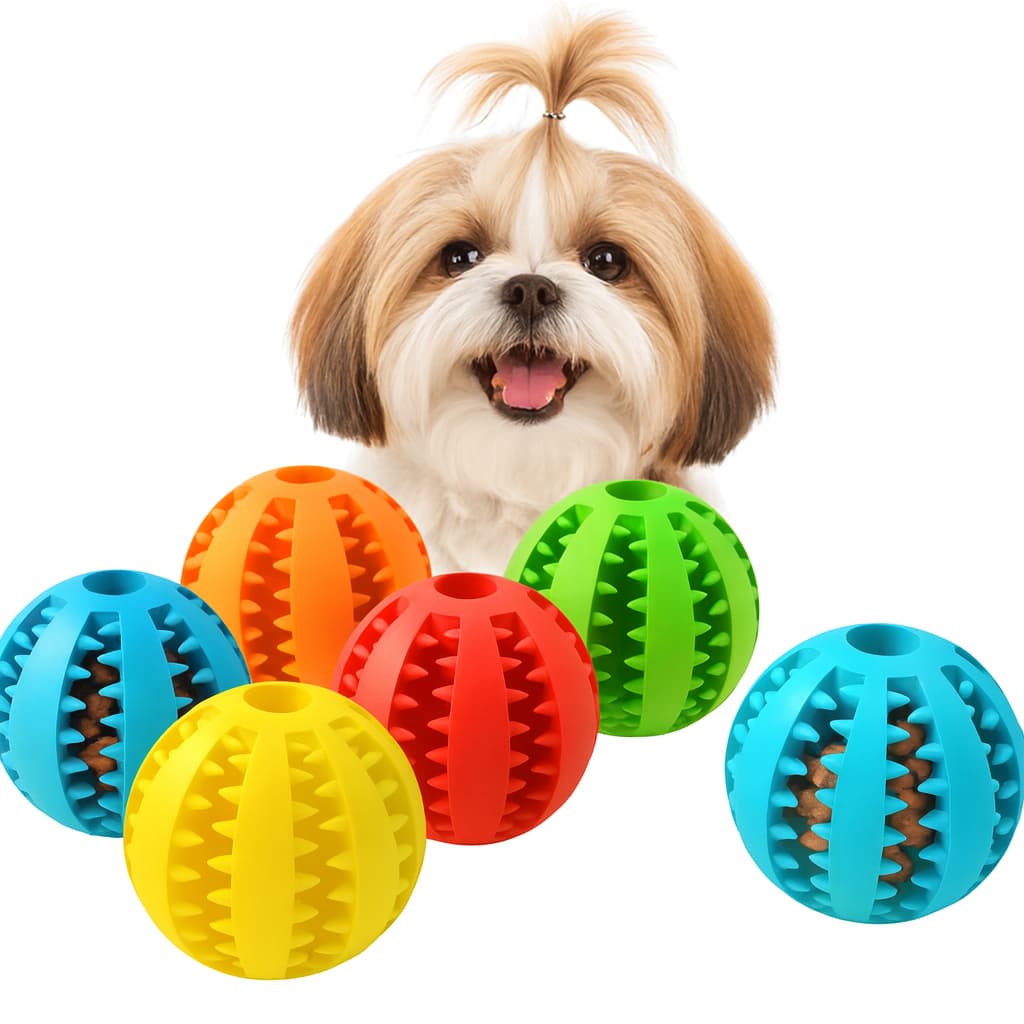 Bola Pet Porta Petisco Mordedor Multifuncional com Escova  Excelente  Qualidade Cães Pequenos Medios