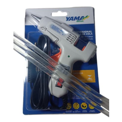 KIT PISTOLA DE COLA QUENTE BRANCA +3  BASTÕES ( 7mm FINO )