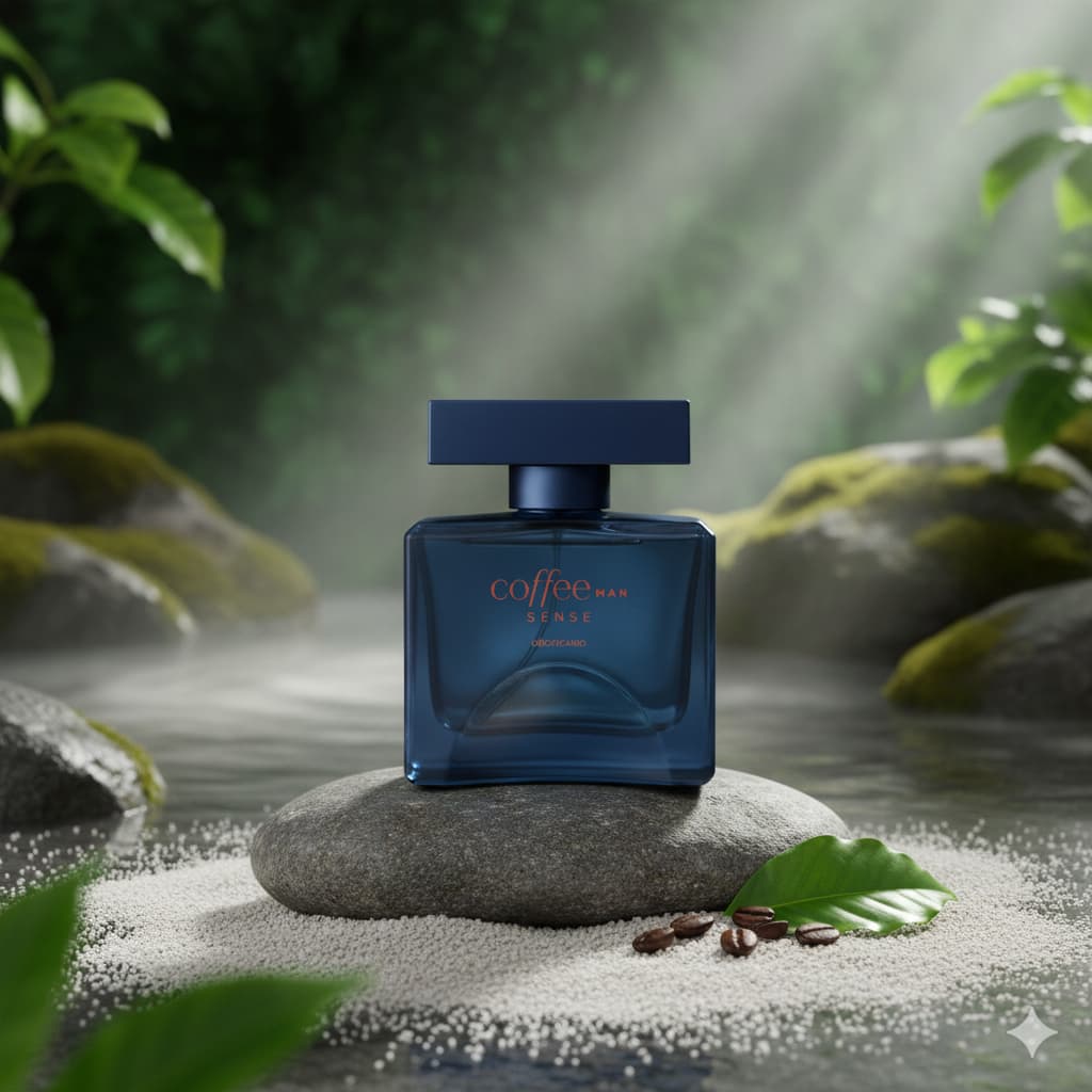 Perfume Coffee Man Sense: O Encontro Intenso de Notas Especiadas com Café Caramelizado.