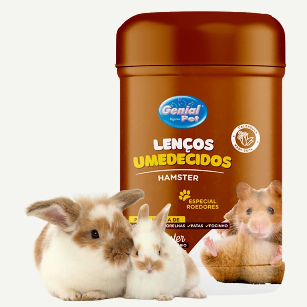 Toalha Umedecida de Banho Seco para Coelho Roedores Chinchila, Hamster 75 Unidades