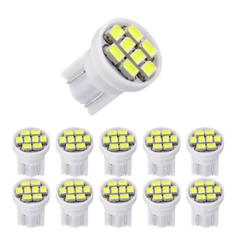 Par Lâmpada Pingo T10 8 LED Super Branca 12v – Placa, Posição, Interna