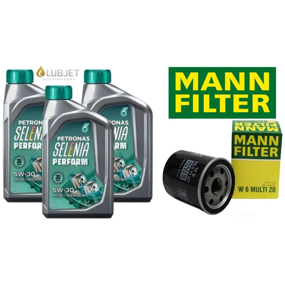 Kit com 3 litros de Óleo Selenia 5W30 FIAT + Filtro de Óleo W6 MULTI 20