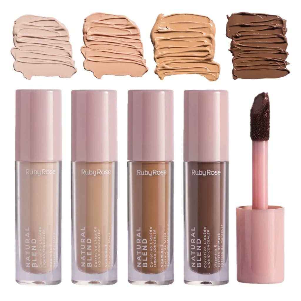 Corretivo Líquido Ruby Rose Natural Blend – Alta Cobertura, Longa Duração e Efeito Matte Natural
