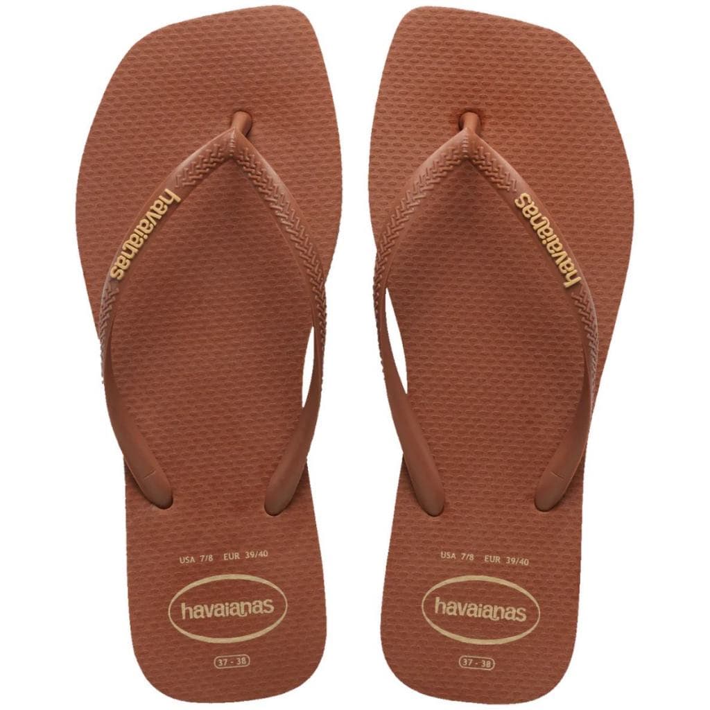 Chinelo Havaianas Feminina Quadrado Oficial Slim Square Logo Pop Up