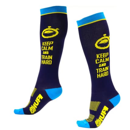 Meia Ciclismo Speed Corrida Cano Longo Hupi Keep Calm Rosa
