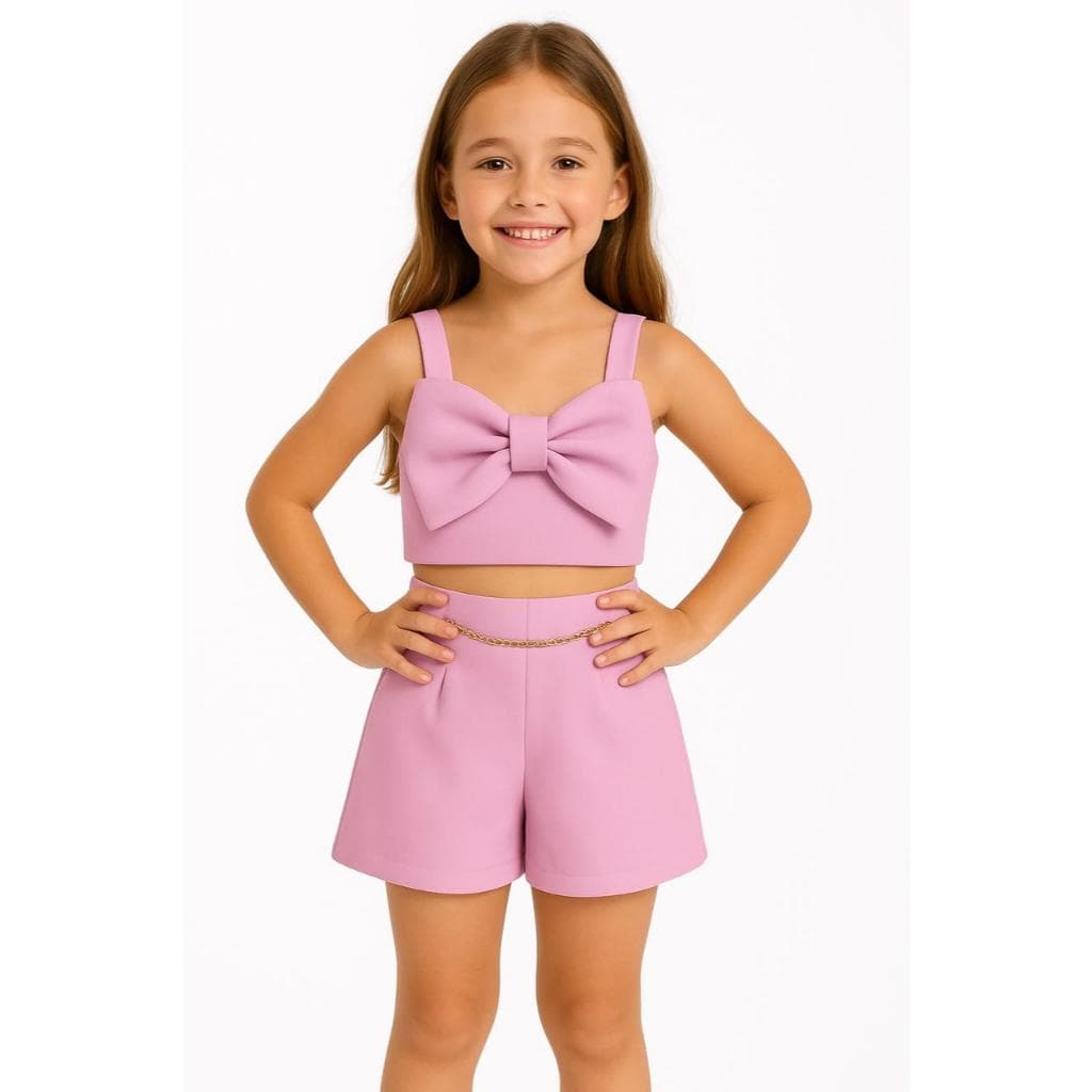 Conjunto Infantil Em Linho Menina Premium Moda Blogueirinha