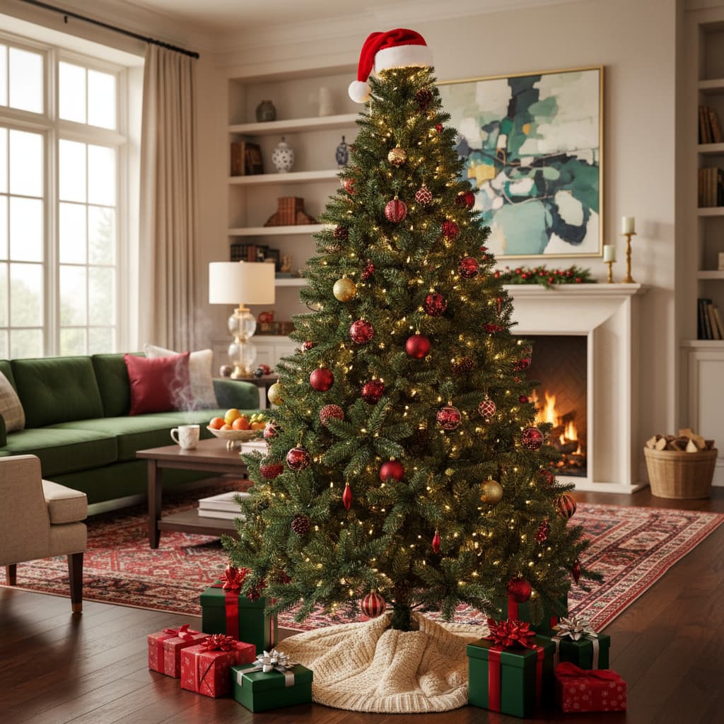 Árvore De Natal Pinheiro Grande Luxo 2,4m 2000 Galhos Verde Cheia Premium Padrão Alemão