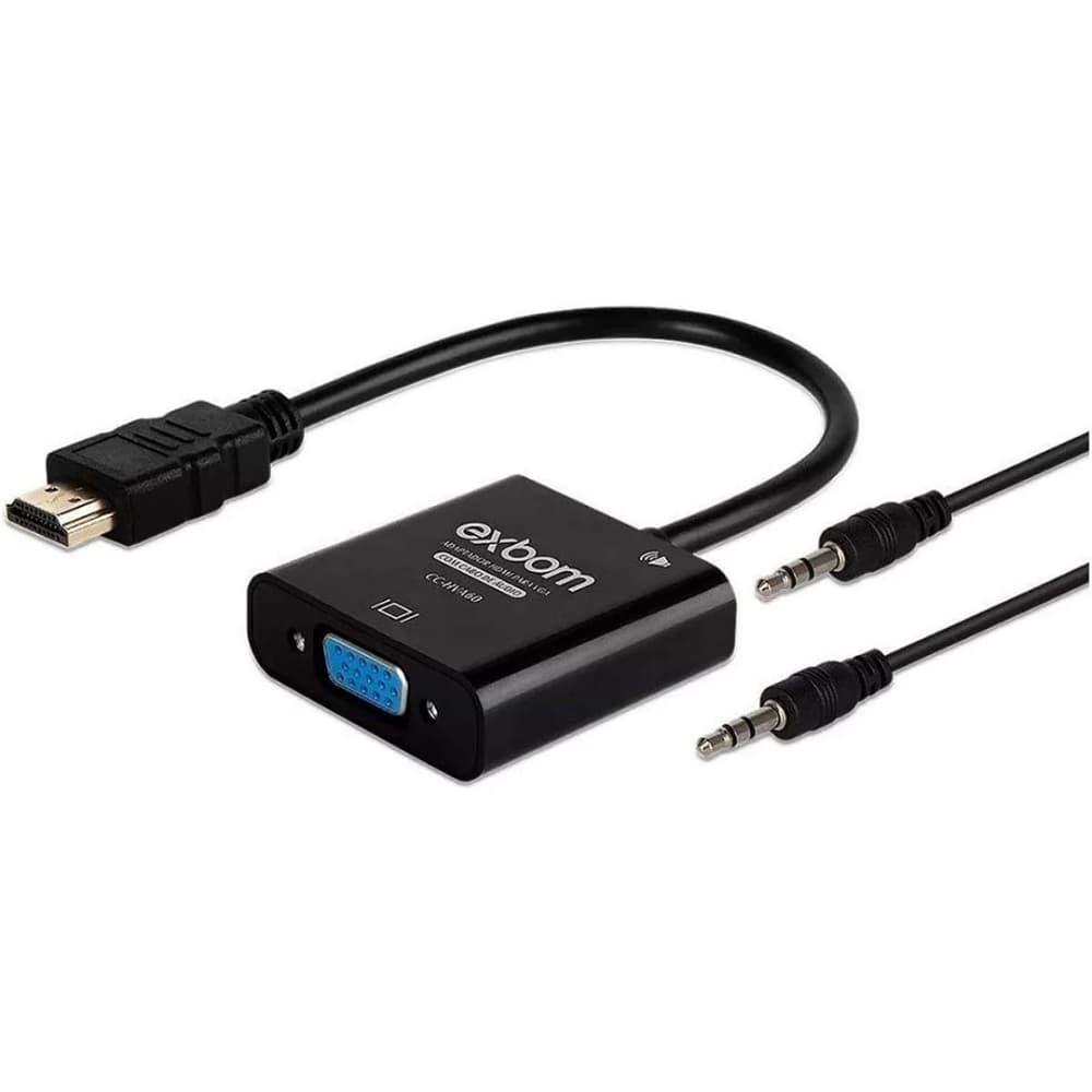 Conversor HDMI Para VGA 1080P Com Saída de Audio P2 Pc Desktop
