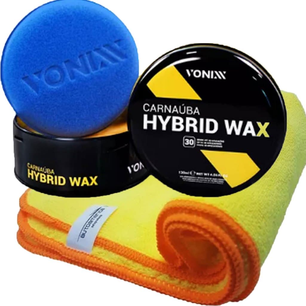 Carnauba Hybrid Wax Cera Pasta Protetora + Pano Microfibra 350 GSM