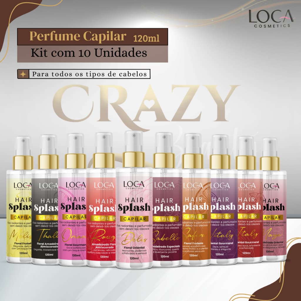 Kit Revenda - 10 Unidades - Perfume Capilar 120ml