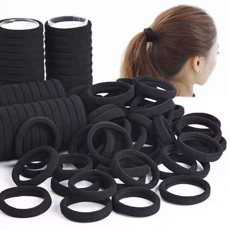 oalha de cabelo elástica preta com corda de cabelo Amazon 4CM sem costura acessórios de cabelo elásticos