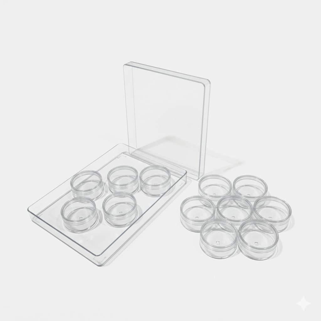 Organizador de Miçangas Acrílico Transparente com 12 Potes Removíveis – Estojo para Bijuterias, Joias e Artesanato