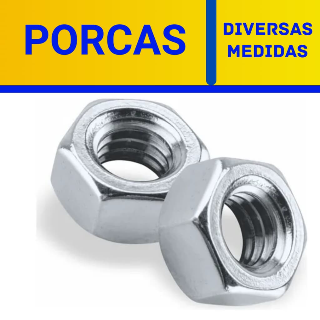 Porca Sextavada Unc Zincado 1/4 5/16 3/8 1/2