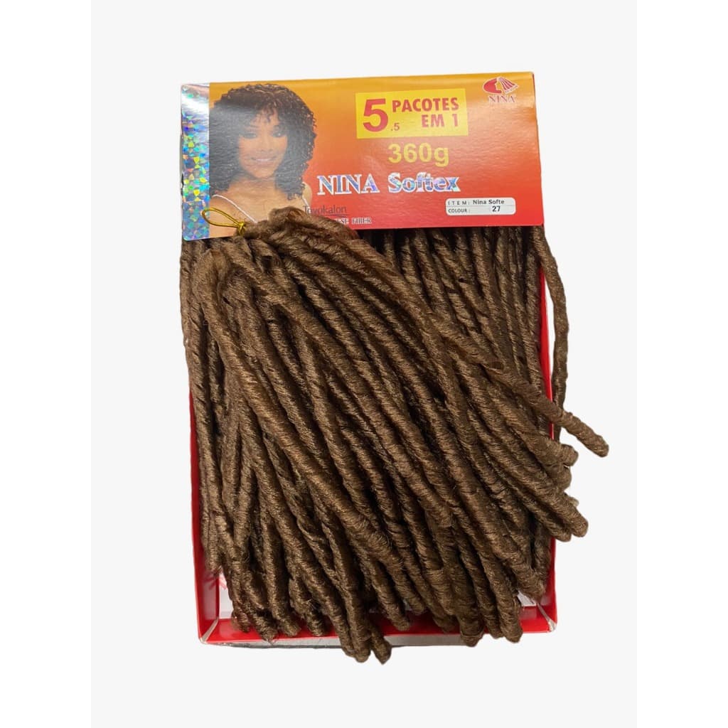 Cabelo Cacheado Nina Softex  Cor 27 Mel Pacotão 360gramas 5 em 1