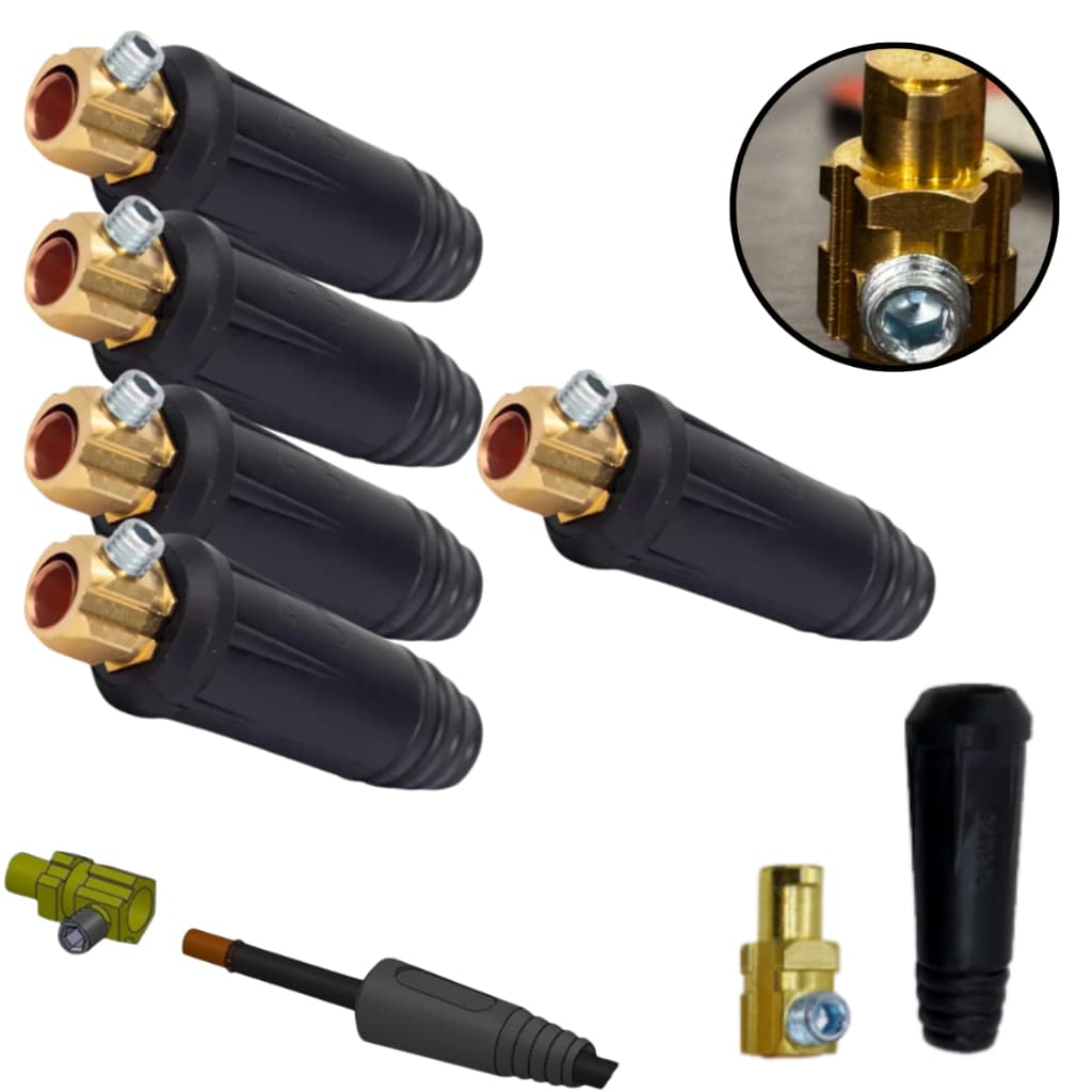 Kit 5 Conector de Solda Cabo ER Macho 9mm – Alta Qualidade, Ideal para Máquinas de Solda