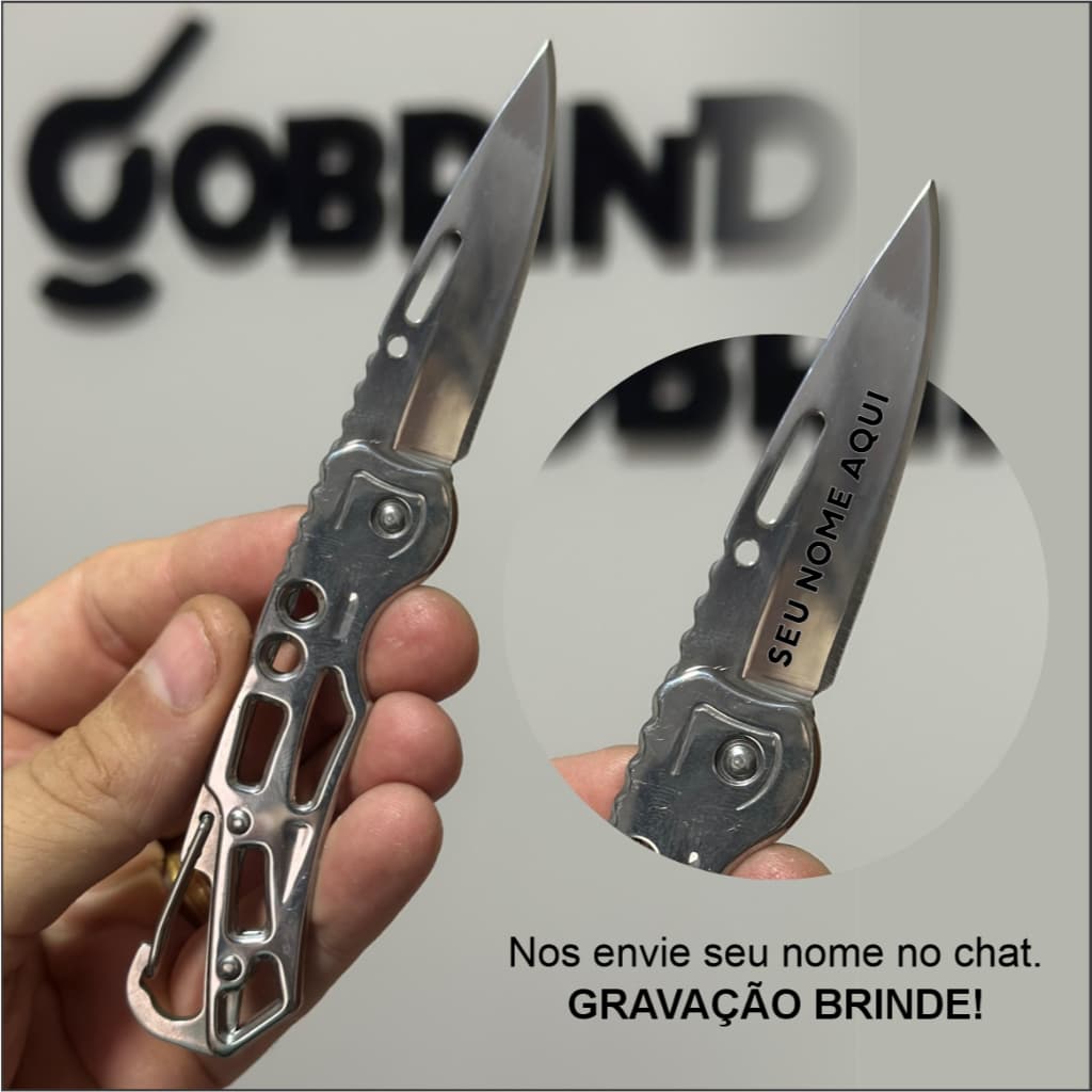 Canivete Inox com gravação Personalizada do seu Jeito, Logomarca, Nomes ou frase
