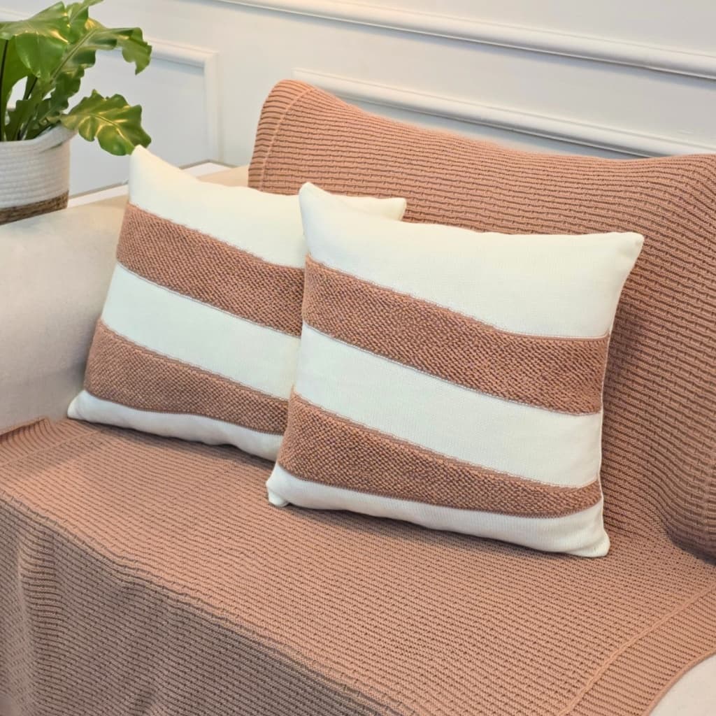 Capa de Almofada Tricot Decorativa Sofá Cama Siena Home Decor 45x45cm