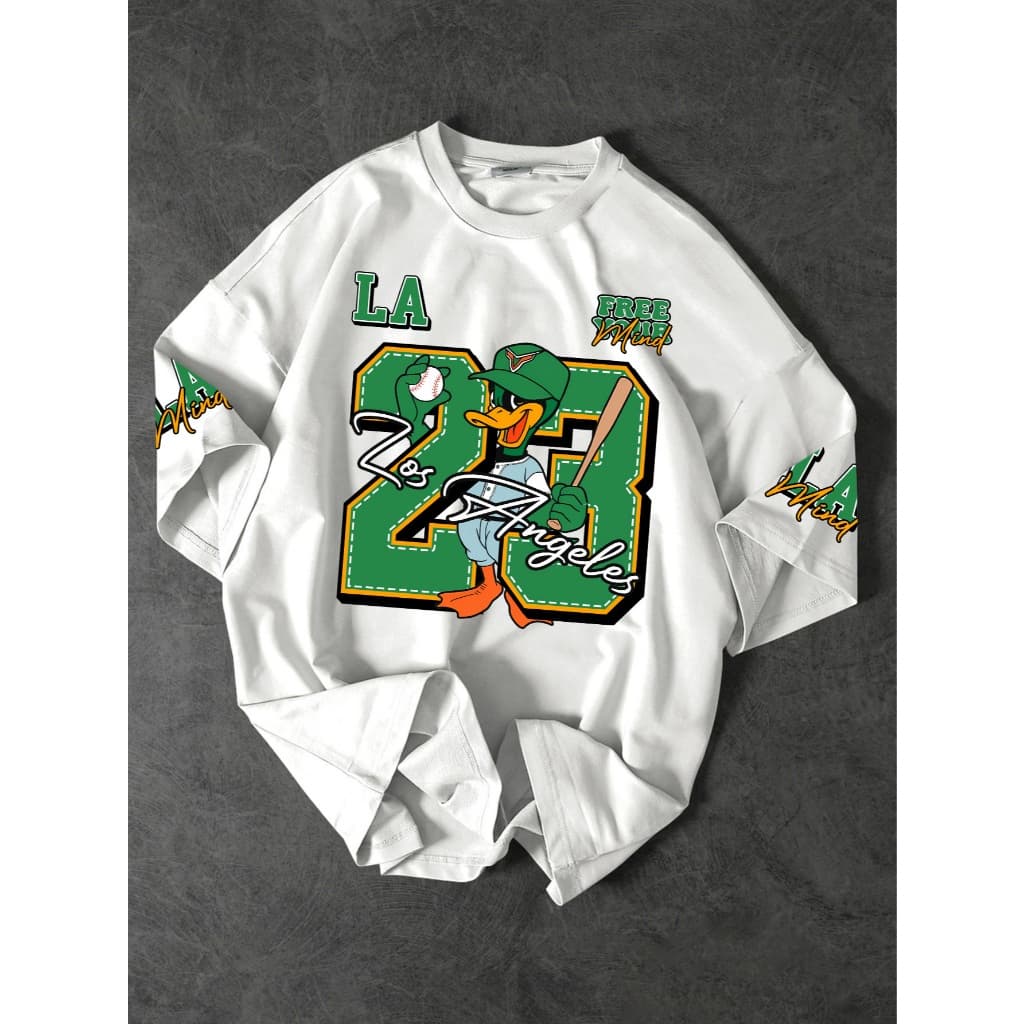 Camiseta Oversized Masculina Streetwear com Estampa Treino Academia Camiseta Larga Esportiva pato