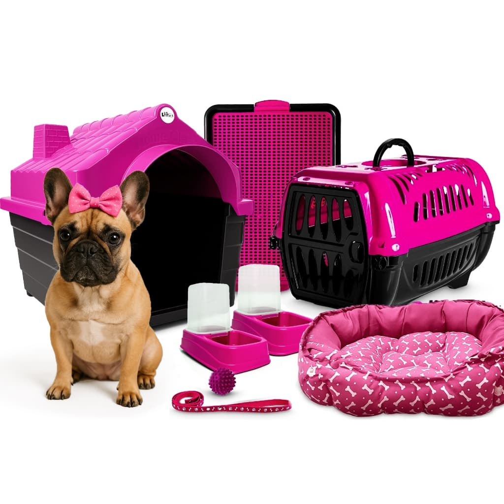Kit Cachorro Completo Casinha Caminha Lavável Pequena