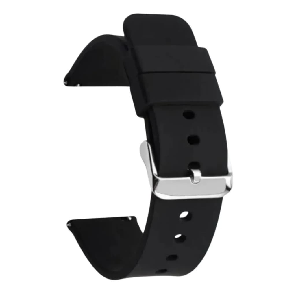 Pulseira Silicone Esportiva Preta 20mm 22mm Compativel Amazfit GTR Bip Stratos Galaxy Active Mormaii