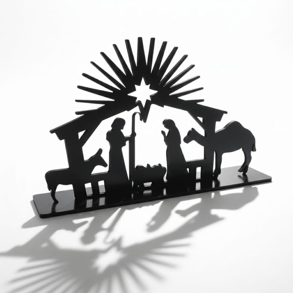 Presépio de Natal MDF Vazado Corte Laser Mesa Kit Completo 20cm