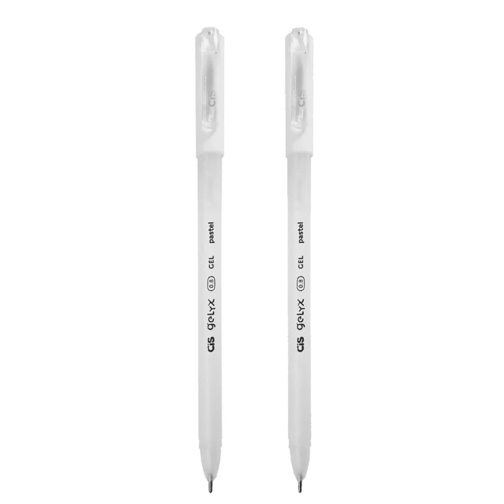 2 Canetas em Gel Branca Design e Marcação de Sobrancelha