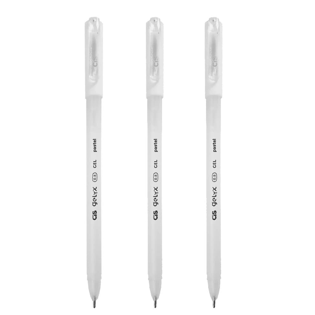 Kit 3 Caneta em Gel Branca para Sobrancelha e Marcação