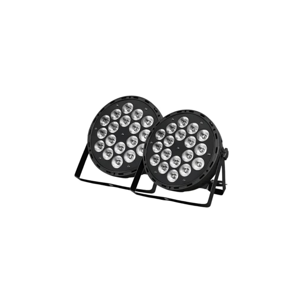 2 Canhao Refletor Par 18 Leds Rgbw 12w Quadriled Dmx 4in1