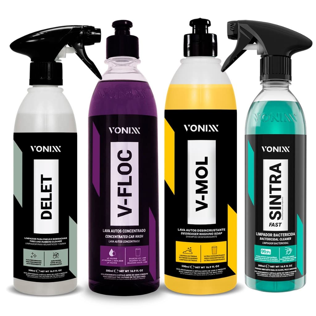 Kit Lavagem Automotiva V-floc V-mol Sintra Fast Delet Vonixx