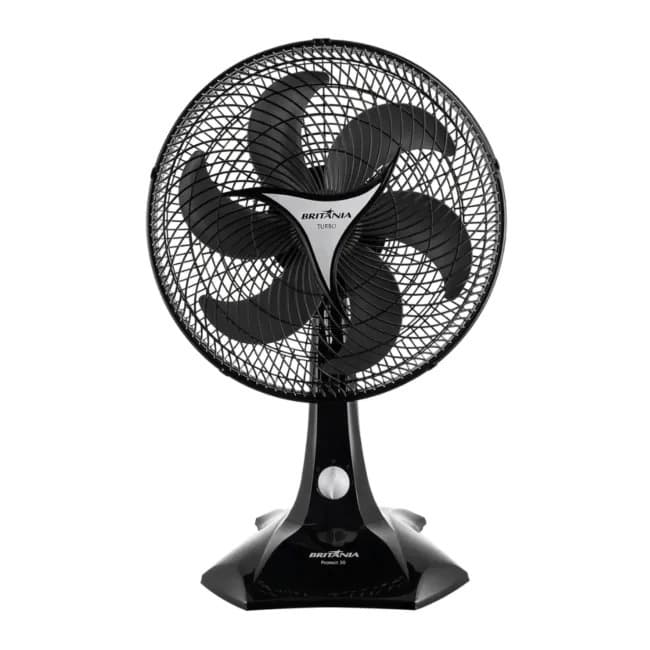 Ventilador 2 em 1 Turbo 55W Protect 30 Six - 6 pás - Preto - 127V - 60W - Britânia