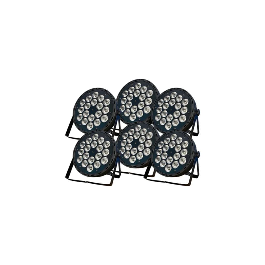 6 Canhao Refletor Par 18 Leds Rgbw 12w Quadriled Dmx 4in1
