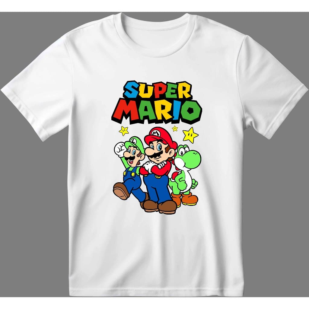 Camisa Adulto e Infantil Unissex Gamer Super Mario 100% Algodão Entrega Imediato.