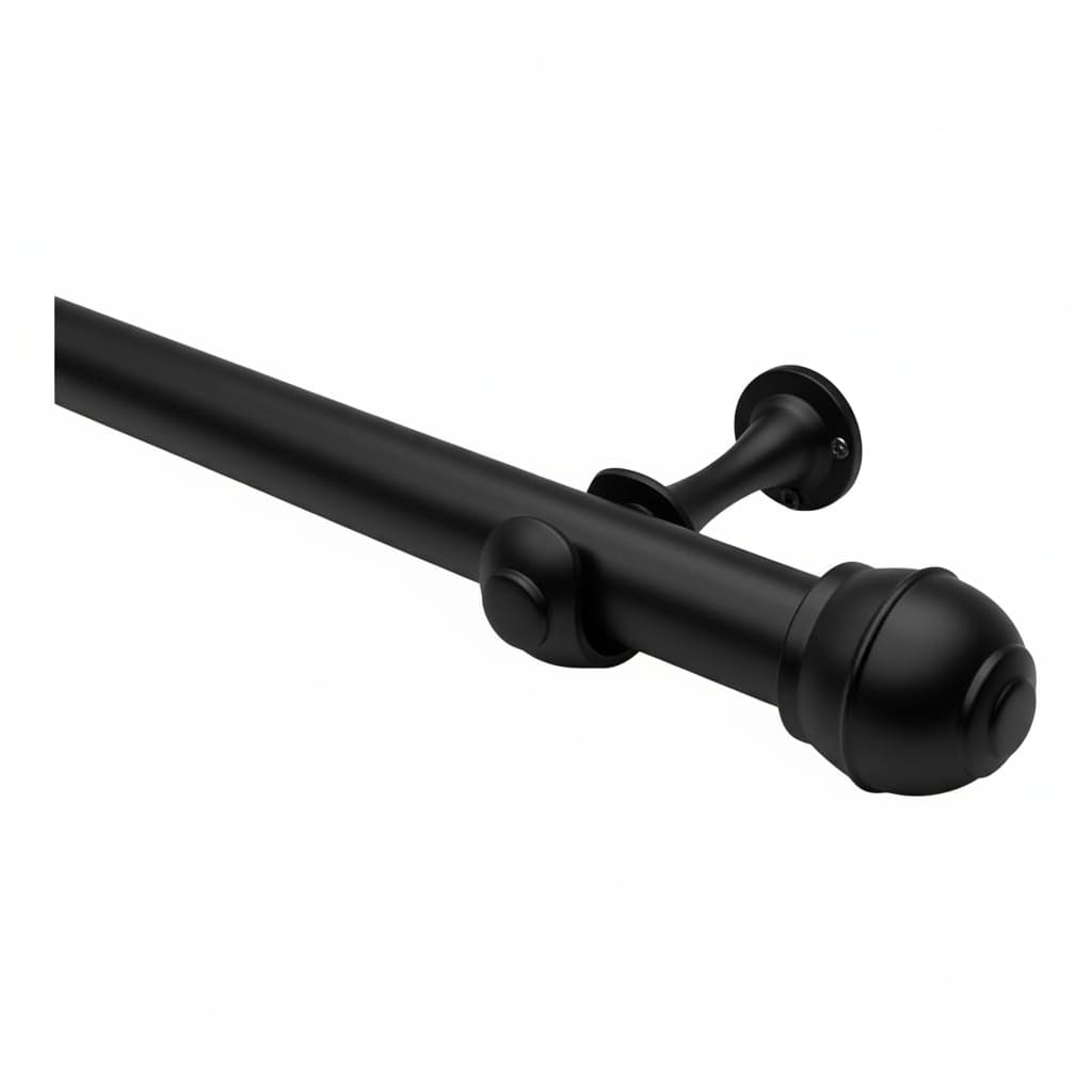 Kit Varão Cortina 1.50 mts preto 19mm