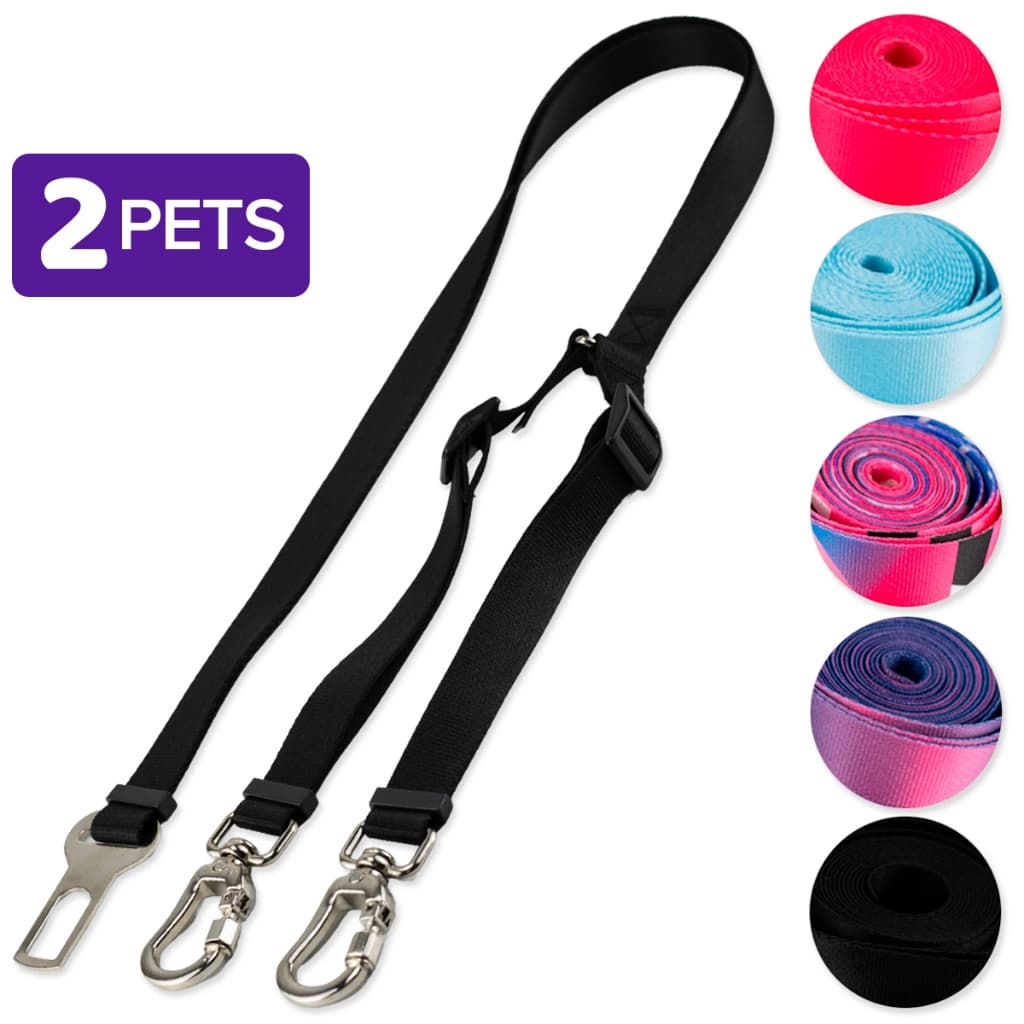 Cinto de Segurança Pet Duplo Universal Cachorro Gato Cães Gatos Carro Coleira Basic Pet