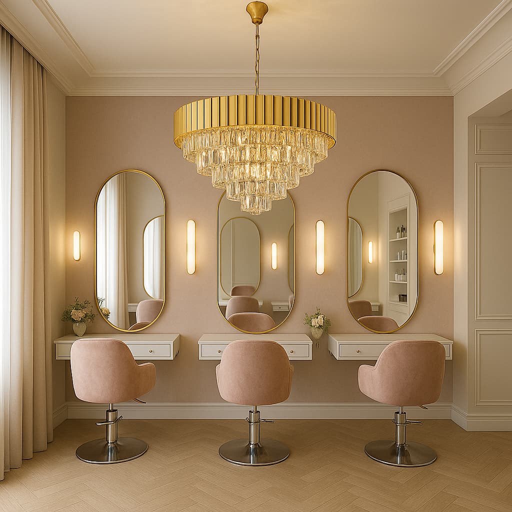 Lustre Pendente De Cristal Dourado 50cm Redondo Metal/Vidro