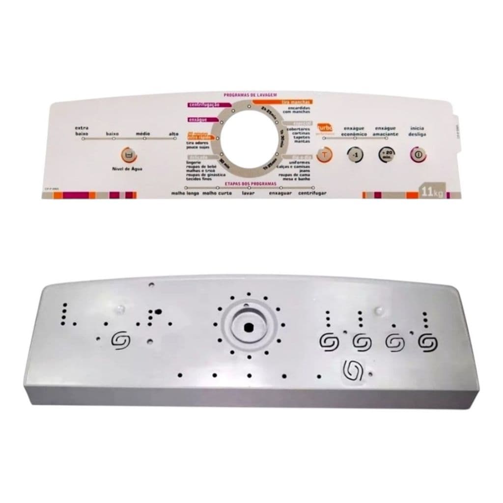 Kit Suporte da Placa e Painel Decorativo Lavadora Máquina de Lavar Brastemp 11K
